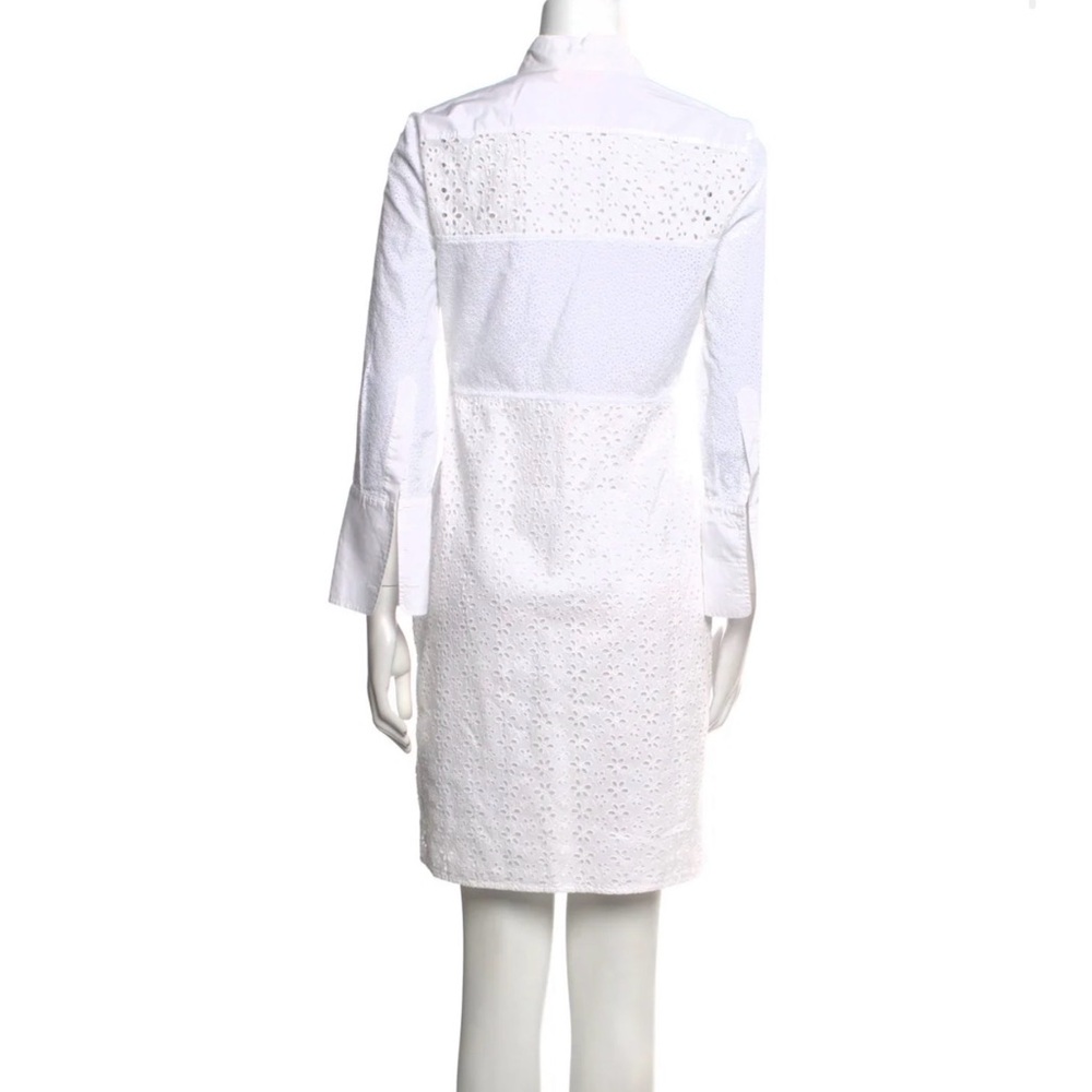 Tory Burch White Eyelet Shirt Dress Size 4 - Picture 4 of 10